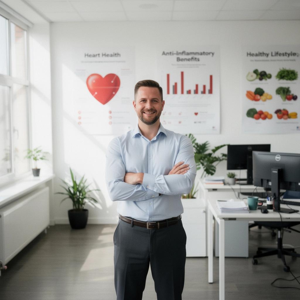 Prikaz čaja od kurkume u rukama osobe na sunčanoj terasi.